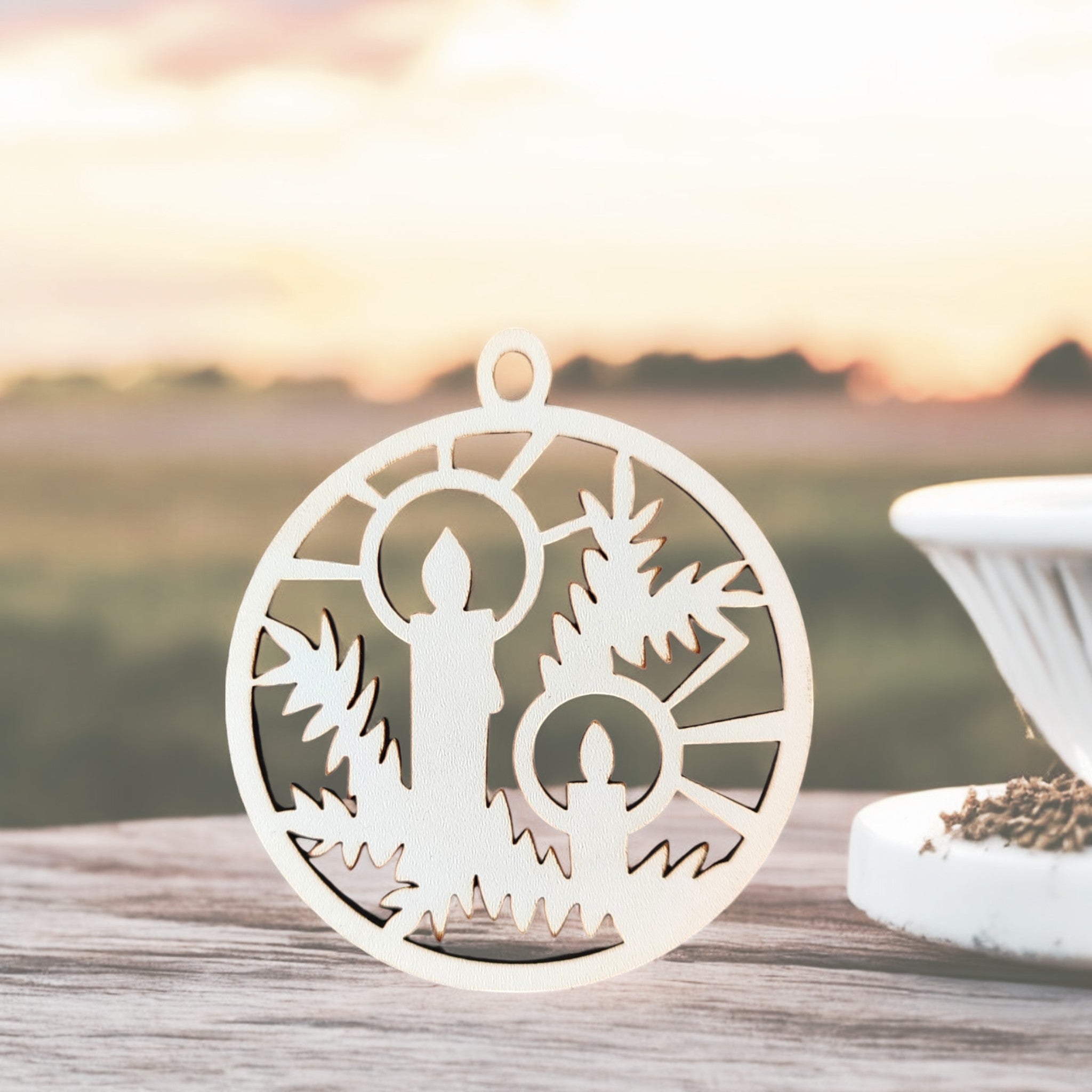 Bola de Natal Mdf Vela